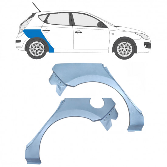 Sidovägg hjulhuskant för Hyundai I30 2007-2012 / Vänster+Höger / Set 5472