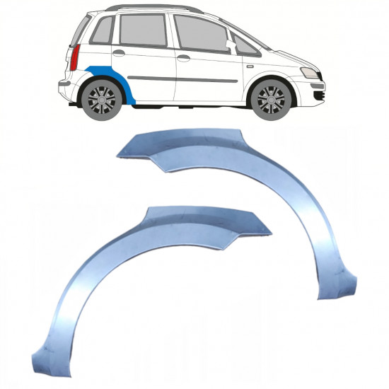 Sidovägg hjulhuskant för Fiat Idea 2004-2011 / Vänster+Höger / Set 9551