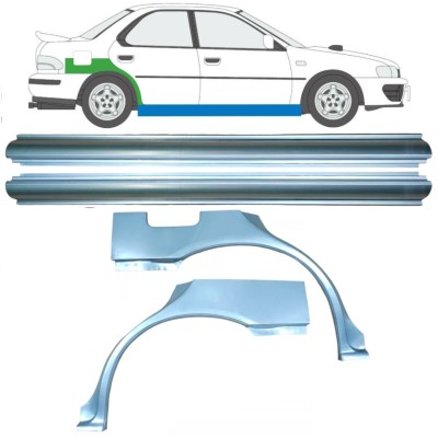 Tröskelplåt + sidovägg hjulhuskant för Subaru Impreza GC GF 1992-2000 / Vänster+Höger / Set 10667