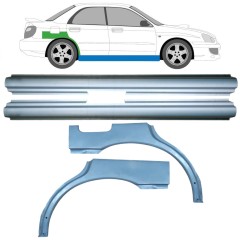 Tröskelplåt + sidovägg hjulhuskant för Subaru Impreza GD GG 2000-2007 / Vänster+Höger / Set 10666