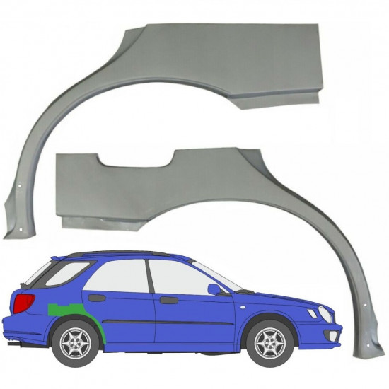 Sidovägg hjulhuskant för Subaru Impreza Gg 2000-2007 / Vänster+Höger / Set 10463