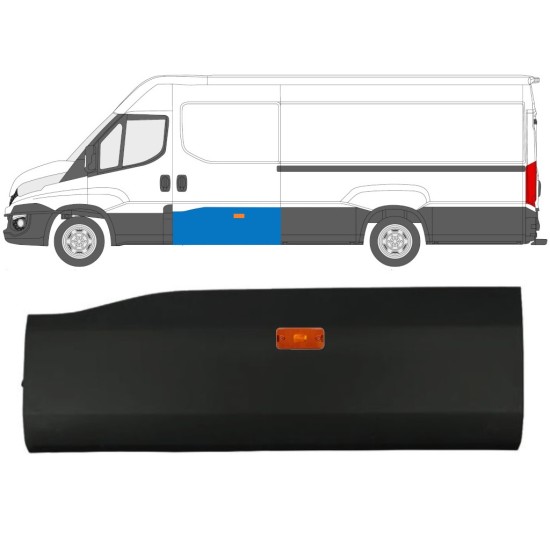 Skjutdörr list med lampa för Iveco Daily 2014-2019 / Vänster / Set 11971