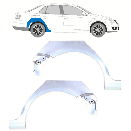 Sidovägg hjulhuskant för Volkswagen Jetta 2005-2010 / Set 11557