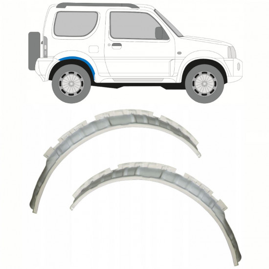 Bak hjulhus reparationspanel för Suzuki Jimny 1998-2018 / Vänster+Höger / Set 10232