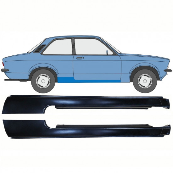 Tröskelplåt reparationspanel för Opel Kadett C 1973-1979 / Set 11078