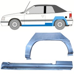Tröskelplåt + sidovägg hjulhuskant för Opel Kadett E Astra 1984-1993 / Vänster / CABRIO / Set 12584