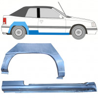 Tröskelplåt + sidovägg hjulhuskant för Opel Kadett E 1987-1993  CABRIO / Höger / Set 12583