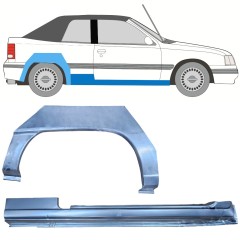 Tröskelplåt + sidovägg hjulhuskant för Opel Kadett E Astra 1984-1993 / Höger / CABRIO / Set 12583