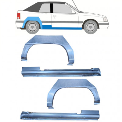 OPEL KADETT E 1987-1993 CABRIO REPARATION AV BAKSKÄRM + TRÖSKEL / UPPSÄTTNING / HÖGER + VÄNSTER