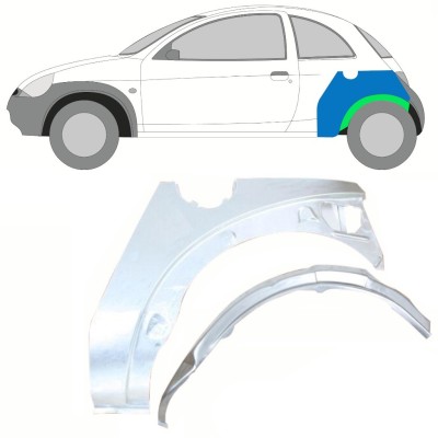 Inre + yttre bak skärm reparationspanel för Ford KA 1996-2008 / Vänster / Set 10776