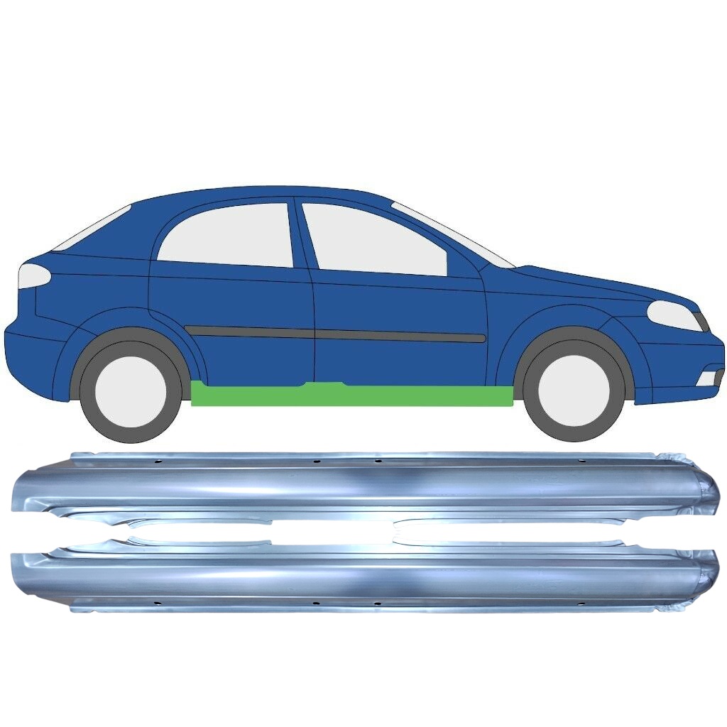 Tröskelplåt För Chevrolet Lacetti 2003-2009 / Vänster+Höger / Set 9458