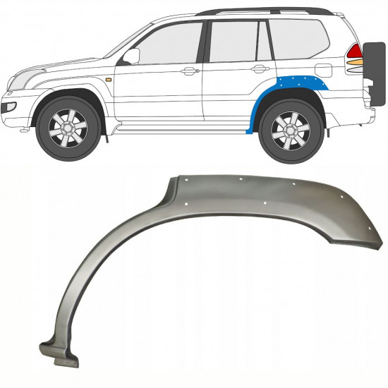 TOYOTA LAND CRUISER 2003-2010 5 DÖRRAR BAKRE STÄNKSKYDD REPARATIONSPANEL / MED HÅL / VÄNSTER