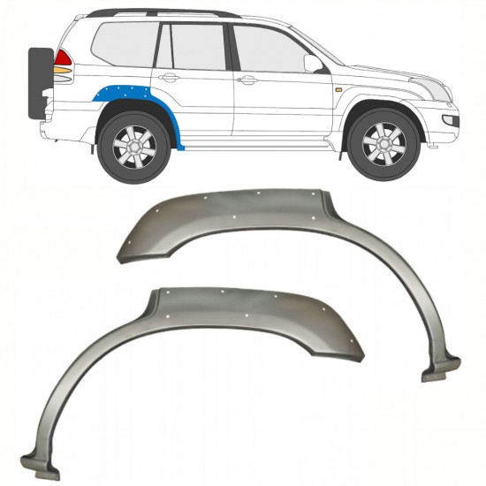 Bak skärm reparationspanel med hål för Toyota Land Cruiser 2003-2010 / Vänster+Höger / Set 10214