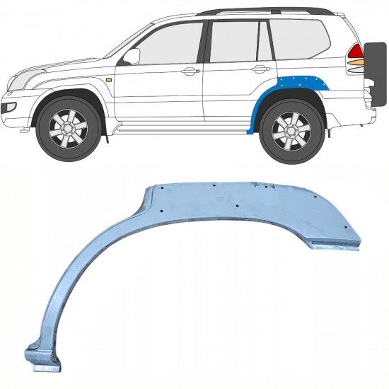 Bak skärm reparationspanel med hål för Toyota Land Cruiser 2003-2010 / Vänster 10213