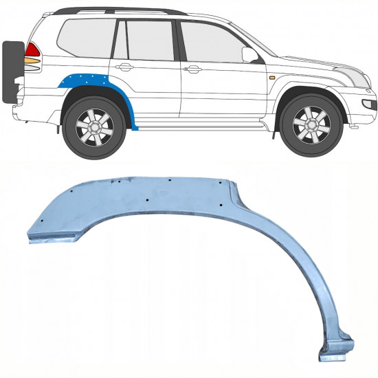 Bak skärm reparationspanel med hål för Toyota Land Cruiser 2003-2010 / Höger 10212