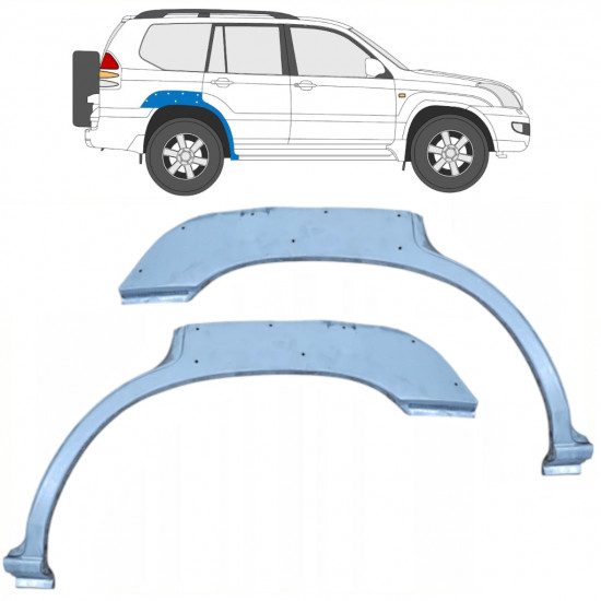 Bak skärm reparationspanel med hål för Toyota Land Cruiser 2003-2010 / Vänster+Höger / Set 10214