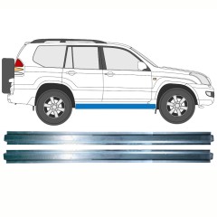 Inre tröskel reparationspanel för Toyota Land Cruiser J120 2003-2010 / Vänster = Höger (symmetrisk) / Set 10082