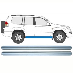 Tröskelplåt reparationspanel för Toyota Land Cruiser J120 2003-2010 / Vänster = Höger (symmetrisk) / Set 10578