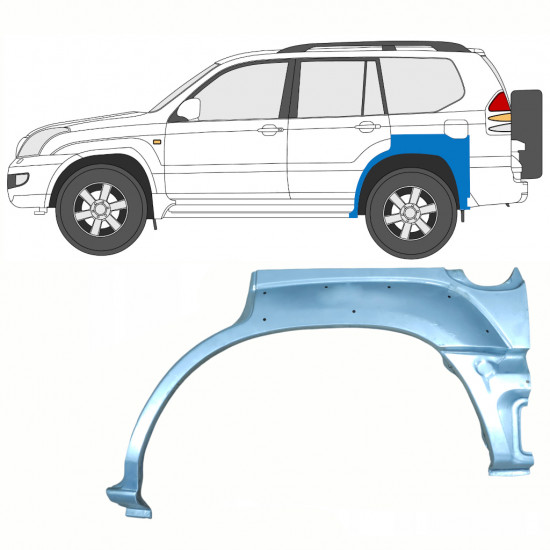 TOYOTA LAND CRUISER 2003-2010 5 DÖRRAR BAKRE STÄNKSKYDD REPARATIONSPANEL  / VÄNSTER