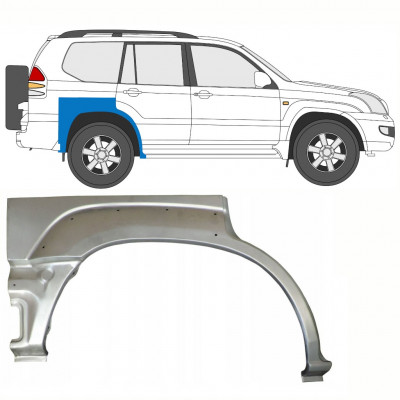 TOYOTA LAND CRUISER 2003-2010 5 DÖRRAR BAKRE STÄNKSKYDD REPARATIONSPANEL / HÖGER