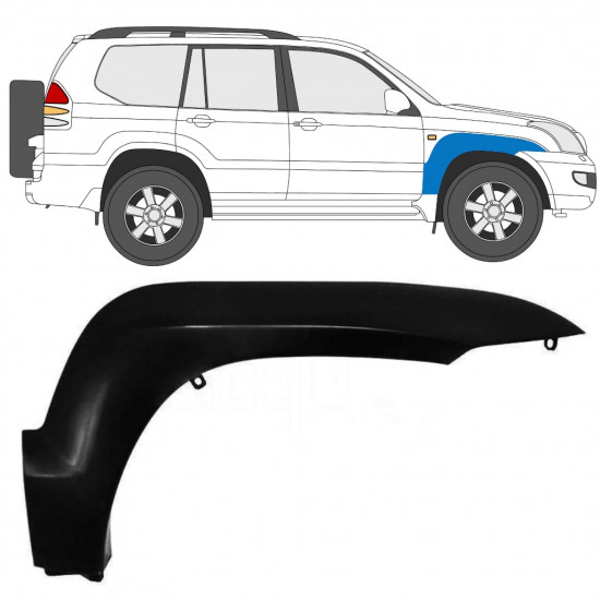 Prydnads Skyddslist skärm för Toyota Land Cruiser J120 2003-2010 / Höger 12952
