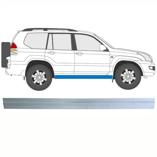 Inre tröskel reparationspanel för Toyota Land Cruiser J120 2003-2010 / Vänster = Höger (symmetrisk) 16130