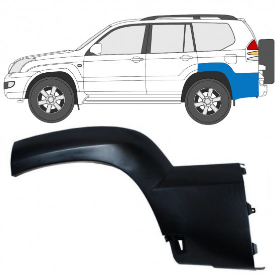 Prydnadslist stänkskärm list för Toyota Land Cruiser J120 2003-2010 / Vänster 12955