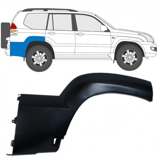 Prydnadslist stänkskärm list för Toyota Land Cruiser J120 2003-2010 / Höger 12954