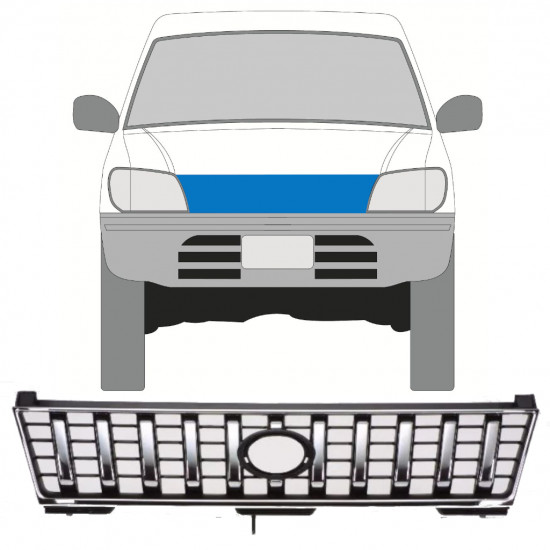 Kromad grill för Toyota Land Cruiser 1996-2002 12563