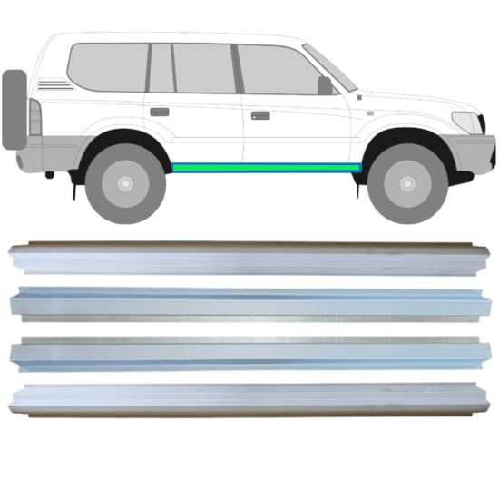 Reparationspanel för inre och yttre tröskel för Toyota Land Cruiser J90 1996-2002 / Vänster+Höger / Set 14854