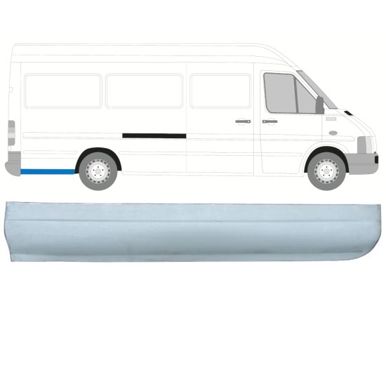 Nedre del av bak skärm reparationspanel för Volkswagen LT 1996-2005 / Höger 13832