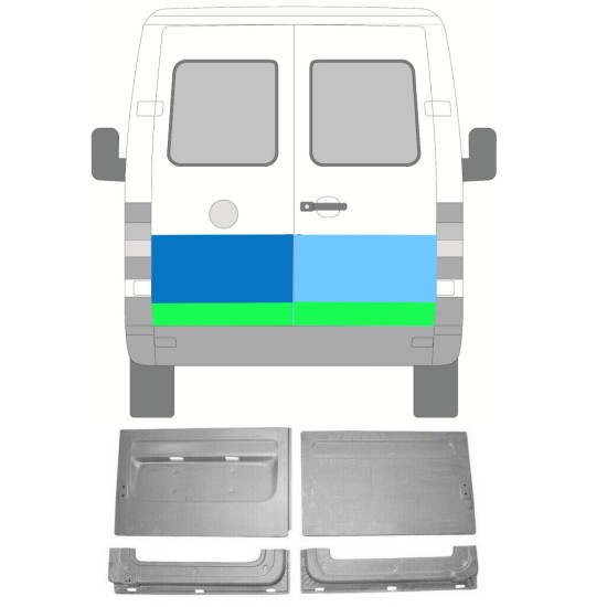 Reparationspanel för bakdörr för Volkswagen LT 1996-2005 / Vänster+Höger / Set 16586