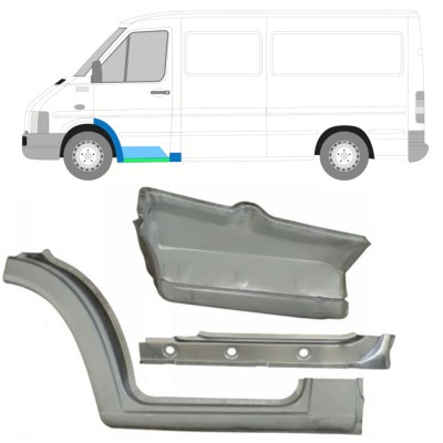 Inre tröskel + fram skärm + fram steg reparationspanel för Volkswagen LT 1996-2005 / Vänster 16574