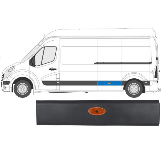 Fram skyddslister med lampa för Renault Master 2010- / Vänster / Set 10549