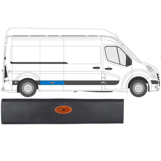 Fram skyddslister med lampa för Renault Master 2010- / Höger / Set 10548