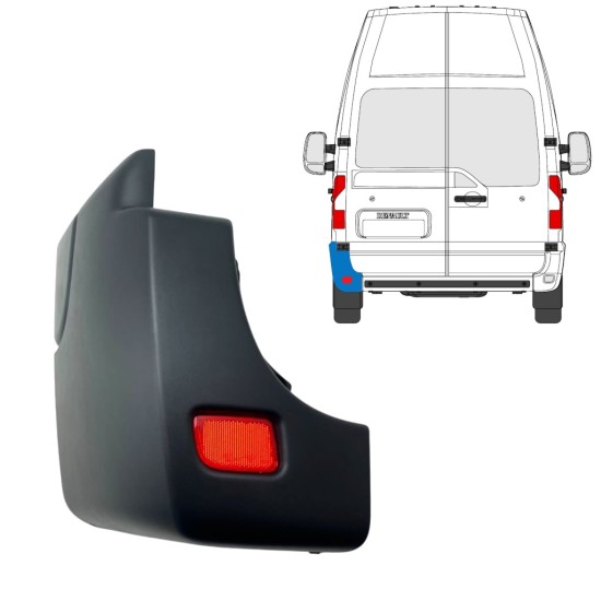 Bak stötfångarhörn + reflexlampa för Opel Movano 2010-2021 / Vänster 17250