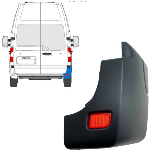 Bak stötfångarhörn + reflexlampa för Renault Master 2010-2024 / Höger / Set 17246