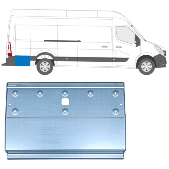 Bak sektionens reparationspanel för bak stänkskärm för Nissan NV400 2010- / Vänster = Höger (symmetrisk) 17301