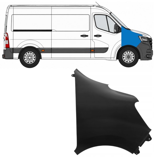 Fram skärm för Renault Master 2019-2024 / Höger 17253