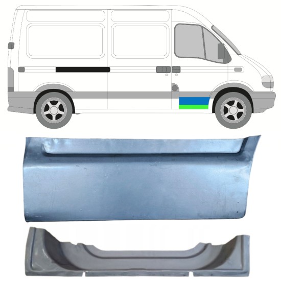 Inre + yttre fram dörrreparationspanel för Opel Movano 1998-2010 / Höger 16878