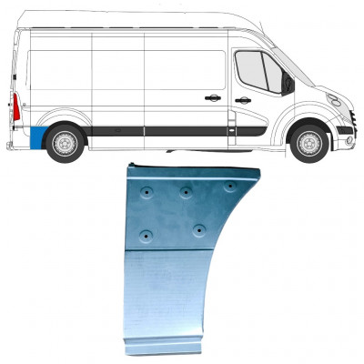 Nedre del av bak skärm bakom hjul för Renault Master 2010- / Höger 12852