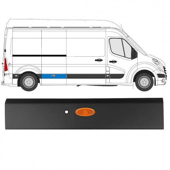 RENAULT MASTER 2010- SIDOLIST LÅNG PDC MED LAMPA / HÖGER