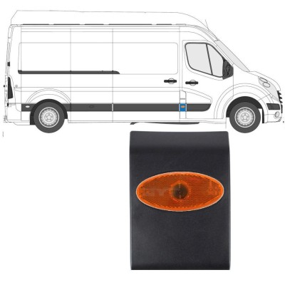 Prydnads Skyddslist stolpe med lampa för Renault Master 2010- / Vänster = Höger (symmetrisk) / Set 10552