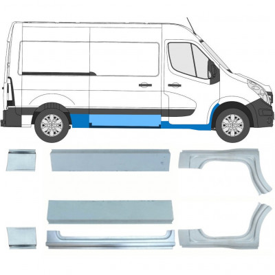 RENAULT MASTER 2010- KORT HJULBAS REPARATIONSPANEL / UPPSÄTTNING / HÖGER + VÄNSTER