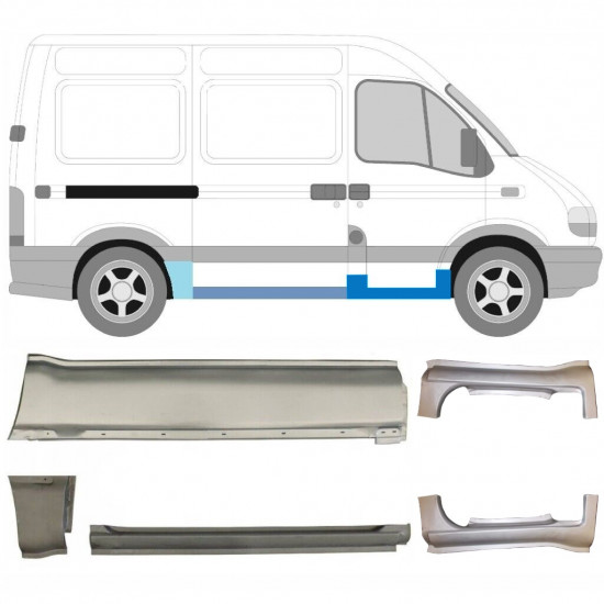 RENAULT MASTER 1998-2010 KORT HJULBAS REPARATIONSPANEL / UPPSÄTTNING / HÖGER + VÄNSTER