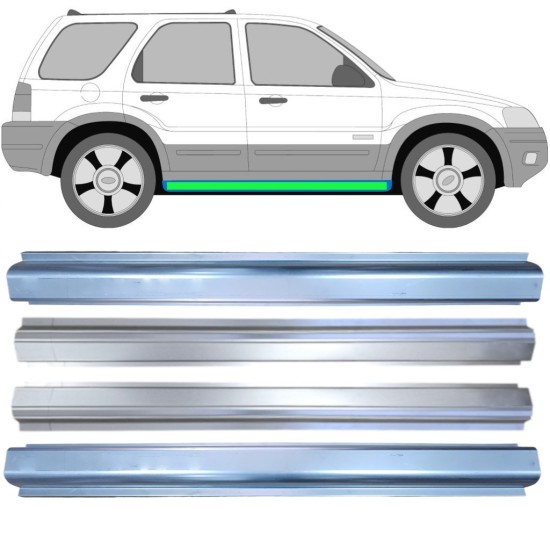 Reparationspanel för tröskel + inre tröskel reparationspanel för Ford Maverick 2001-2008 / Vänster+Höger / Set 14856 Reparationspanel för tröskel + inre tröskel reparationspanel för Ford Maverick 2001-2008 / Vänster+Höger / Set 14856
