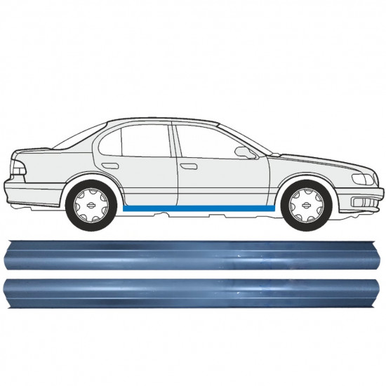 Tröskelplåt reparationspanel för Nissan Maxima 1999-2003 / Vänster = Höger (symmetrisk) / Set 9528