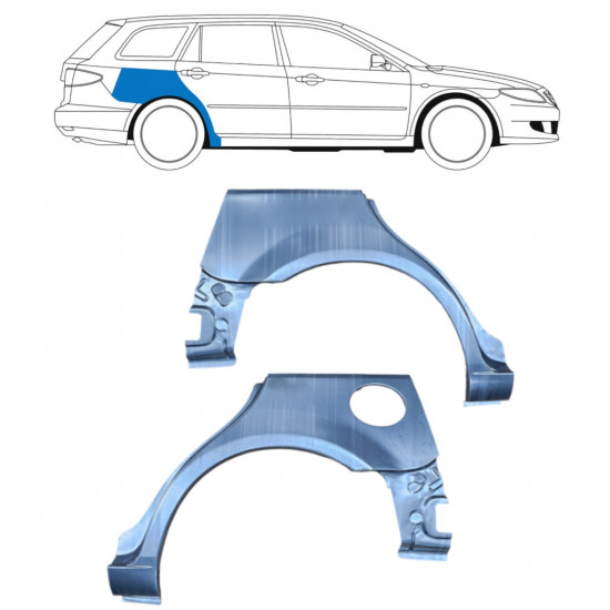 Sidovägg hjulhuskant för Mazda 6 2002-2008 / Vänster+Höger / COMBI / Set 9164