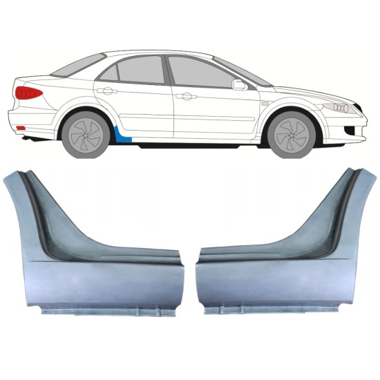 Reparationspanel för tröskelände för Mazda 6 GG GY 2002-2007 / Vänster+Höger / Set 9989