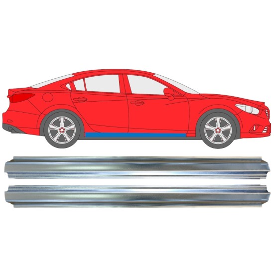 Tröskelplåt reparationspanel för Mazda 6 2012-2024 / Vänster+Höger / Set 16348